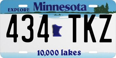 MN license plate 434TKZ