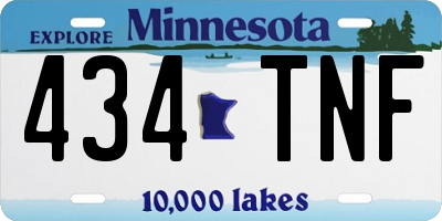 MN license plate 434TNF