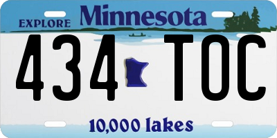 MN license plate 434TOC