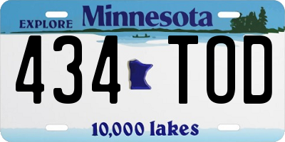 MN license plate 434TOD