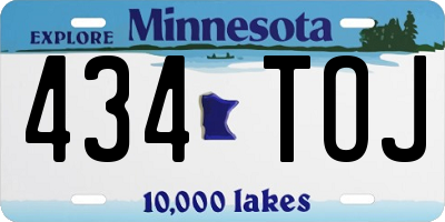 MN license plate 434TOJ