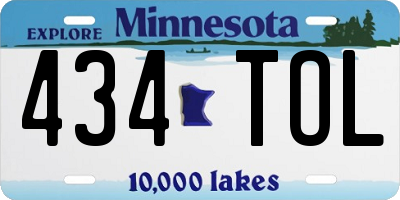 MN license plate 434TOL