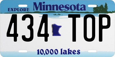 MN license plate 434TOP