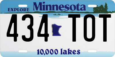MN license plate 434TOT