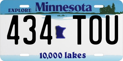 MN license plate 434TOU