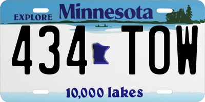 MN license plate 434TOW