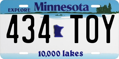MN license plate 434TOY