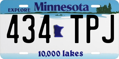 MN license plate 434TPJ