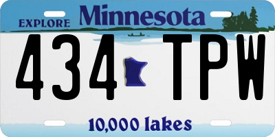 MN license plate 434TPW