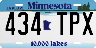 MN license plate 434TPX