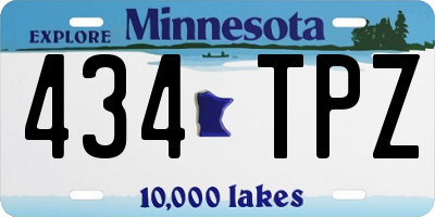 MN license plate 434TPZ