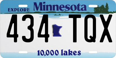 MN license plate 434TQX