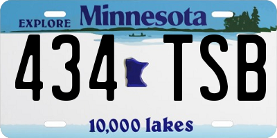MN license plate 434TSB
