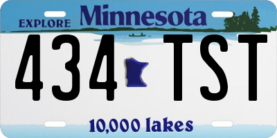 MN license plate 434TST