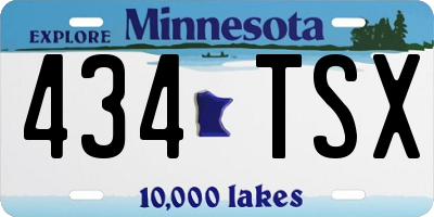 MN license plate 434TSX