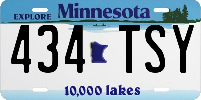MN license plate 434TSY