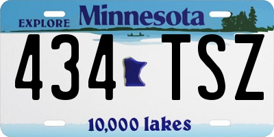 MN license plate 434TSZ