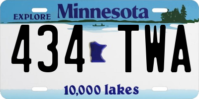 MN license plate 434TWA