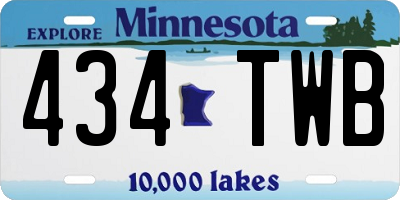 MN license plate 434TWB