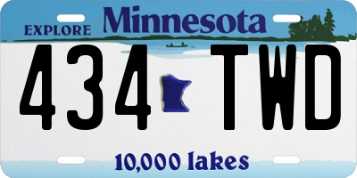 MN license plate 434TWD