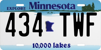 MN license plate 434TWF