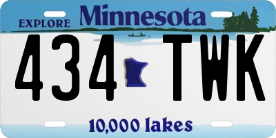 MN license plate 434TWK