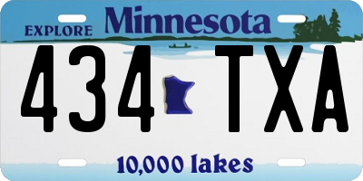 MN license plate 434TXA
