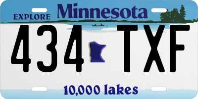MN license plate 434TXF
