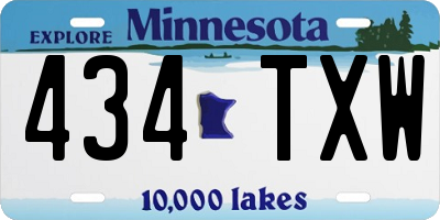 MN license plate 434TXW