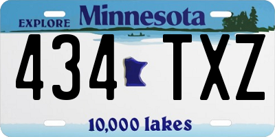 MN license plate 434TXZ