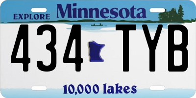 MN license plate 434TYB