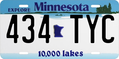 MN license plate 434TYC