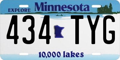 MN license plate 434TYG