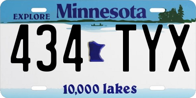 MN license plate 434TYX