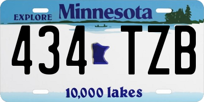 MN license plate 434TZB