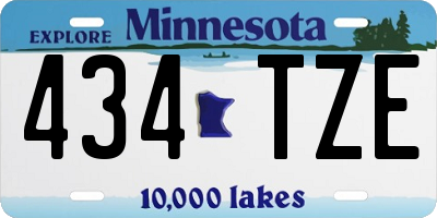 MN license plate 434TZE