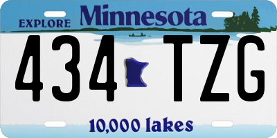 MN license plate 434TZG