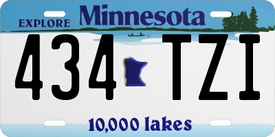 MN license plate 434TZI