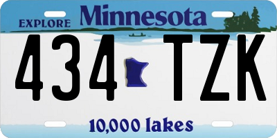 MN license plate 434TZK