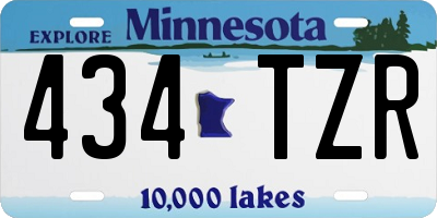 MN license plate 434TZR