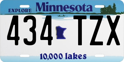 MN license plate 434TZX