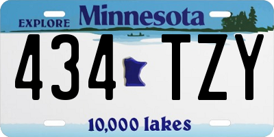 MN license plate 434TZY