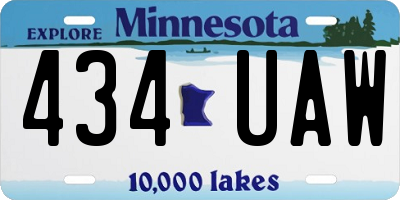 MN license plate 434UAW