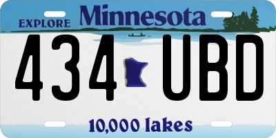 MN license plate 434UBD