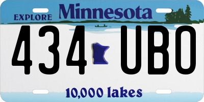 MN license plate 434UBO