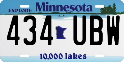 MN license plate 434UBW