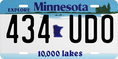 MN license plate 434UDO