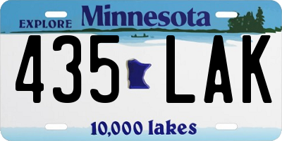 MN license plate 435LAK