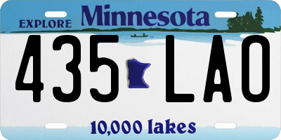 MN license plate 435LAO