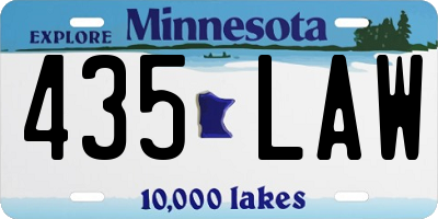 MN license plate 435LAW